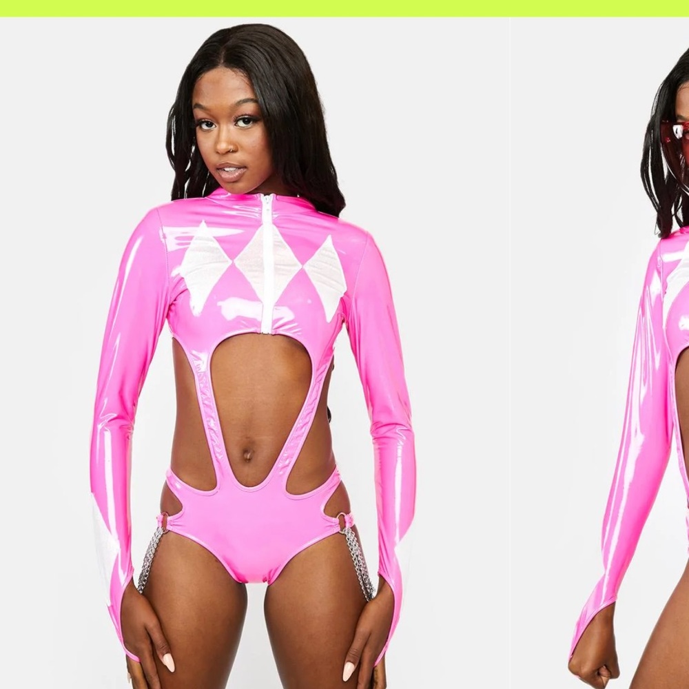Pink power ranger costume.